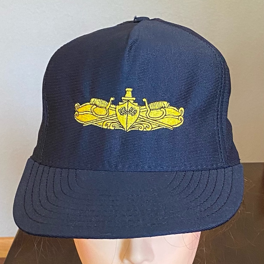Eagle Crest Men’s Military Blue Snap Back Hat. Made in USA.